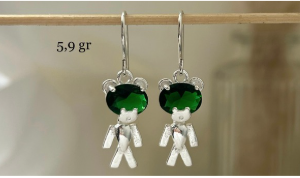 Aros Colgantes Circón Oso