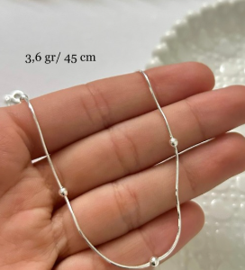 Cadena Esferas de Plata