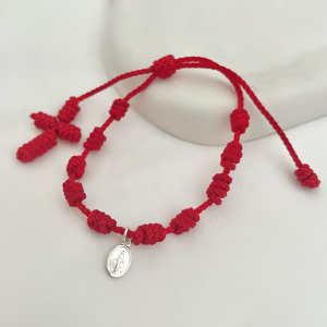 Pulsera Roja Medalla Virgen