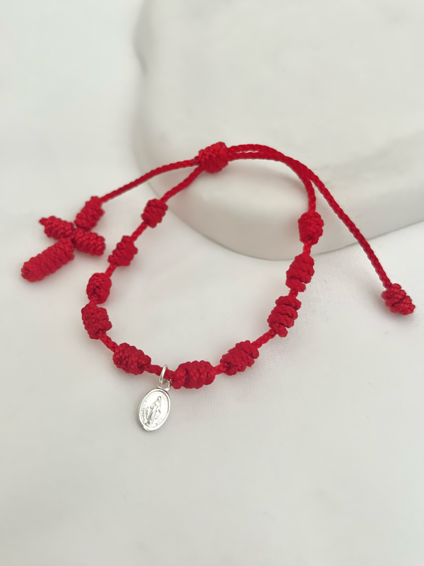 Pulsera Roja Medalla Virgen