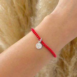 Pulsera Roja Medalla San Benito 4
