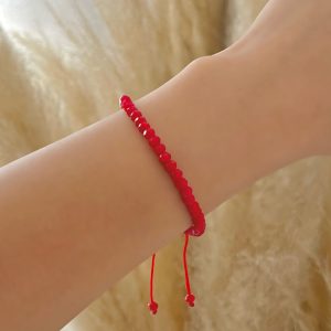 Pulsera Cuentas Rojas Clásica