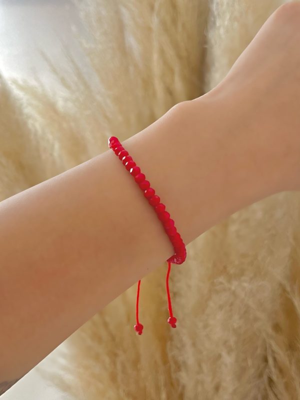 Pulsera Cuentas Rojas Clásica
